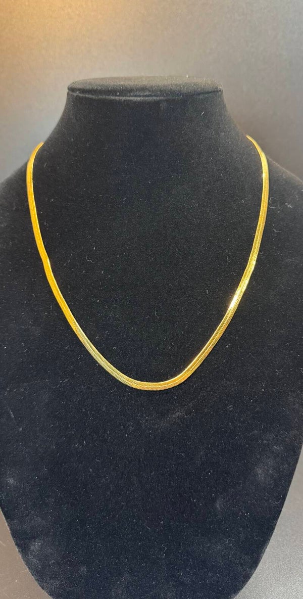 Elegant 22” 14k Gold Plated Over Sterling Silver Necklace