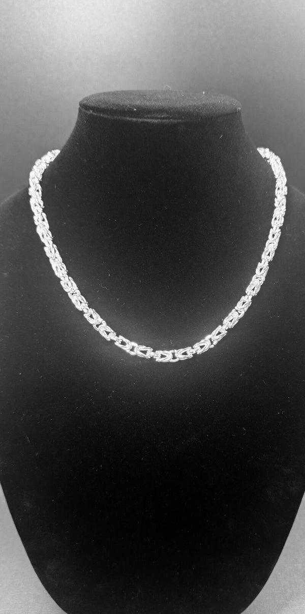 Elegant 20” 5 mm Sterling Silver Bamboo Link Chain Necklace
