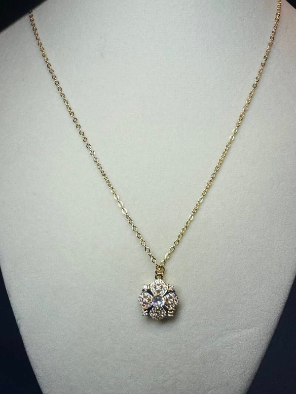 Elegant 30” Sterling Silver Necklace with Orange Gemstone Pendant