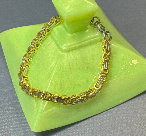Gold and Silver Stainless Steel 8”Chain Bracelet