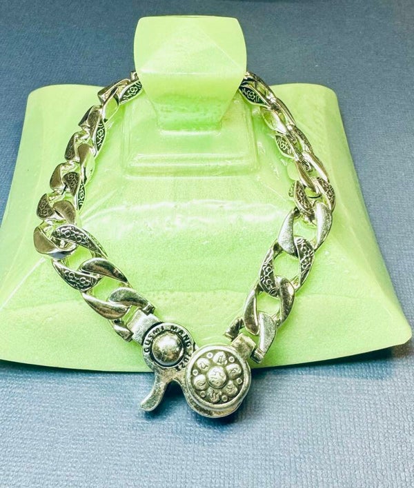 Sterling Silver Chain Brace with Unique Clasp