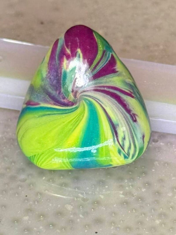 Colorful Swirl Triangular Clay Bead