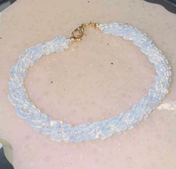 Elegant White Ethiopian Twist Beaded Bracelet For Calming and Grounding