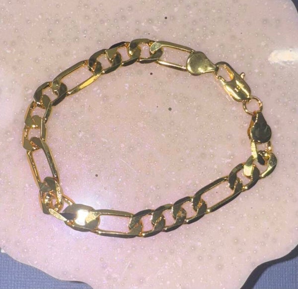 18k Gold Plated Over Silver 8” Chain Bracelet