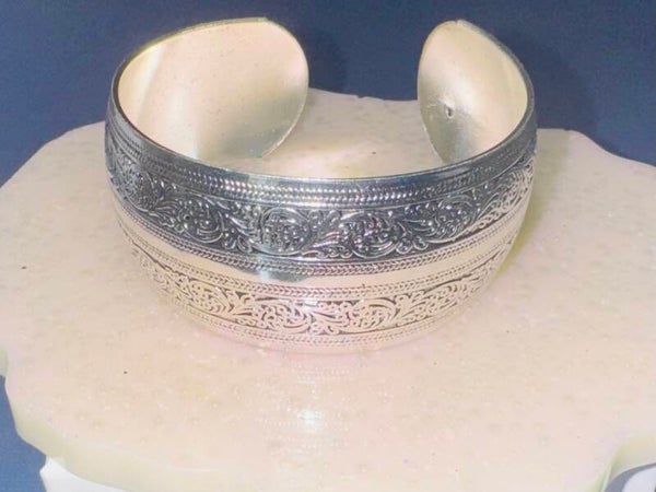 Elegant Silver Stainless Steel Cuff Bracelet