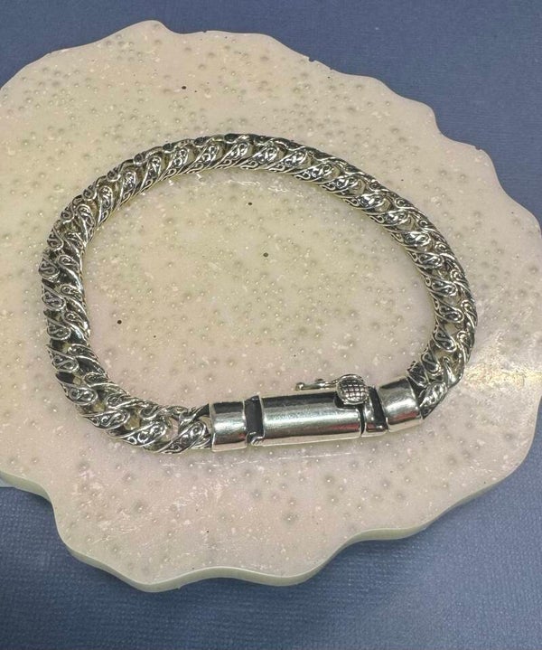 Silver Stainless Steel 8” Men's Bracelet
