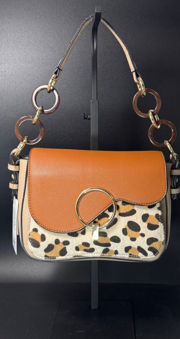 Leopard Print Tan and Brown Women's Bag