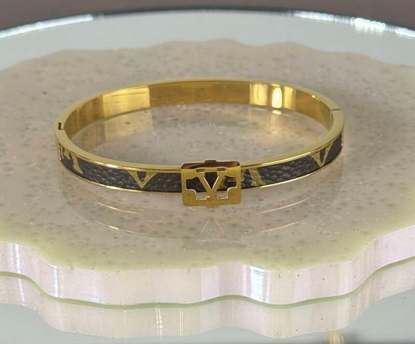 Gold and Brown Designer Bangle
