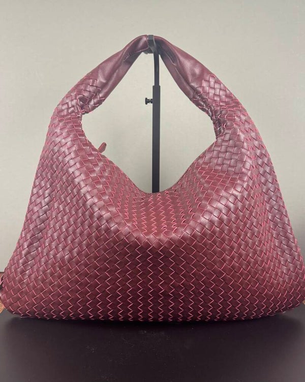 Elegant Woven Burgundy Bottega Bag