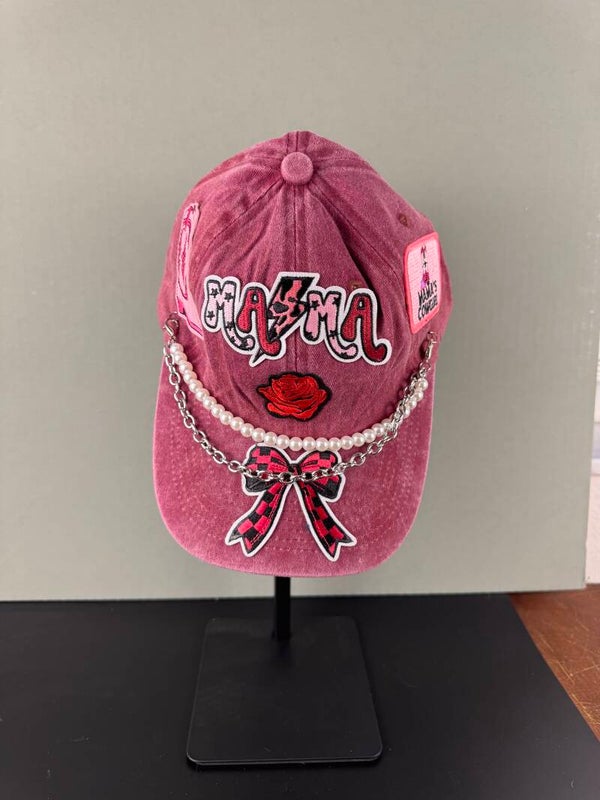 Pink Cap for Mom’s with Chain and Bow