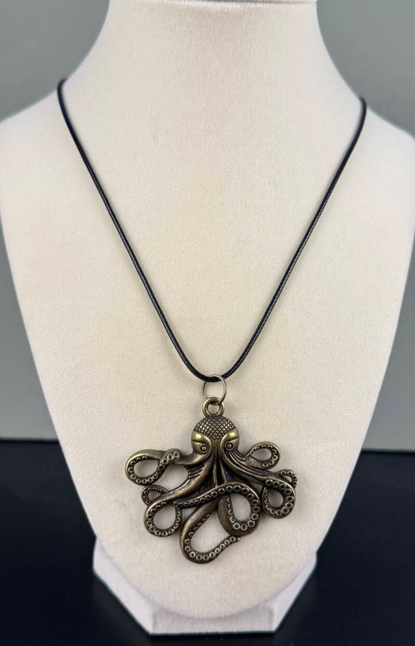 Gold Octopus Pendant Necklace
