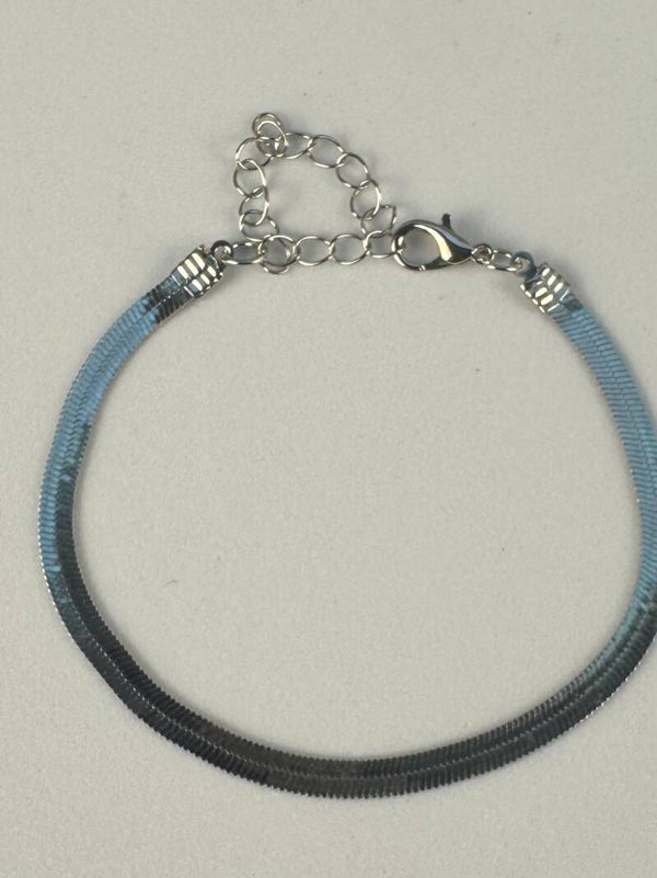 Elegant 7” 3mm Sterling Silver Plated Chain Bracelet