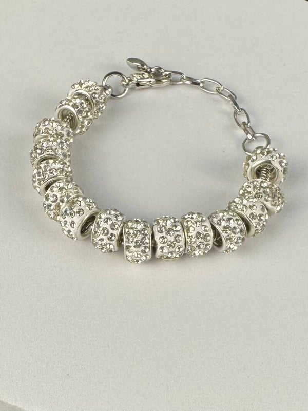 Elegant Silver Bracelet with Crystal Accents
