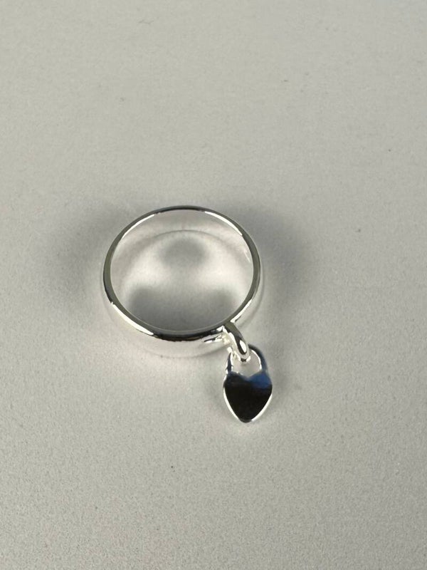 Sterling Silver Size 6 Heart Charm Ring