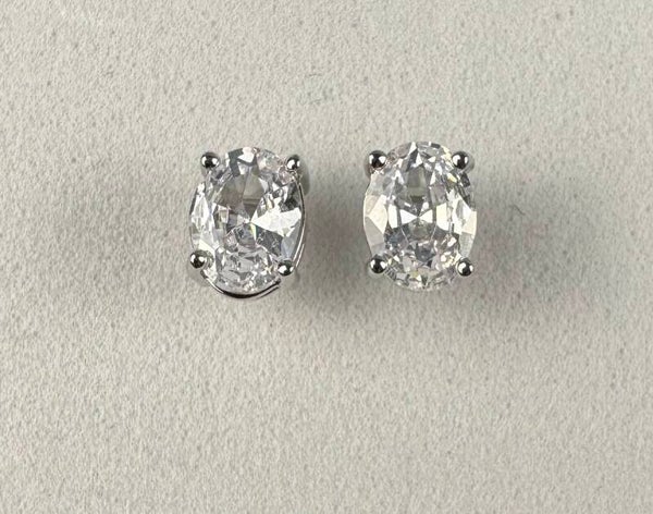 Elegant Sterling Silver 2 Carat Moissanite Diamond Stud Earrings