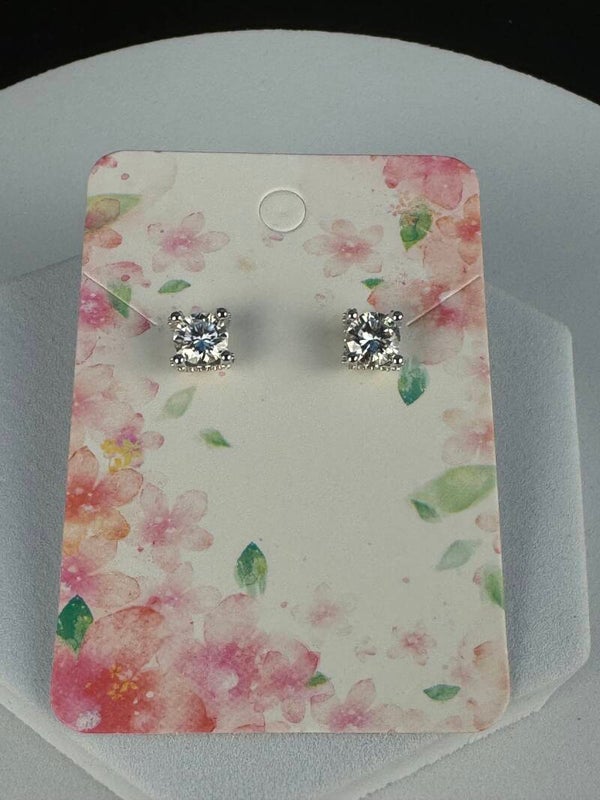 Elegant Sterling Silver 2 Carat Moissanite Diamond Stud Earrings