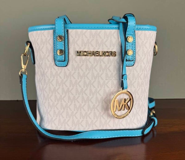 Michael Kors White and Blue Women's Bag