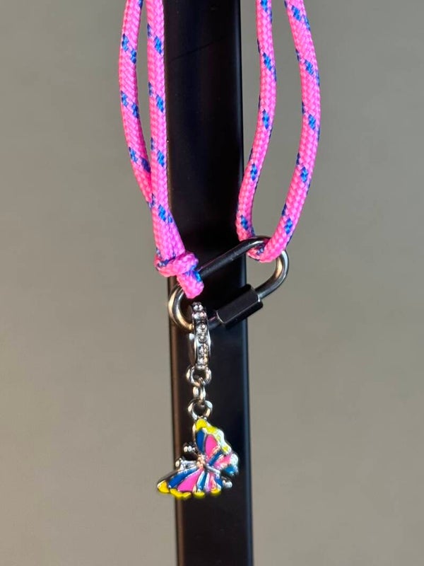 Pink Butterfly Charm Bracelet