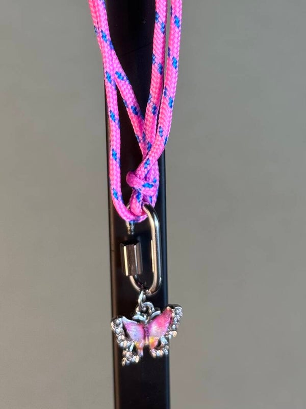 Pink Butterfly Pendant Bracelet