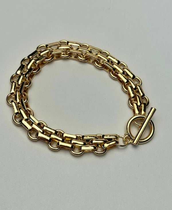 Elegant Stainless Steel Gold Chain Bracelet