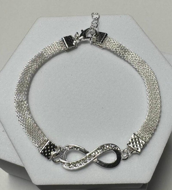 Sterling Silver Plated Infinity Anklet