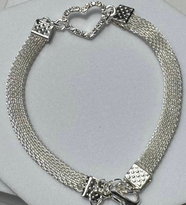 Elegant Sterling Silver Plated Heart Anklet