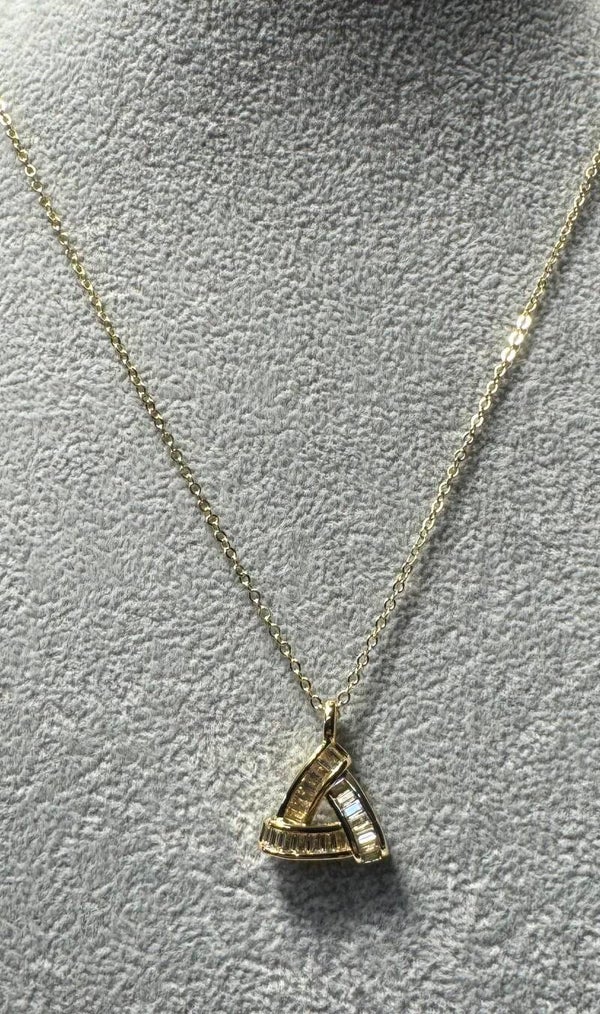 Elegant Gold Plated and Cubic Zirconia Pendant Necklace