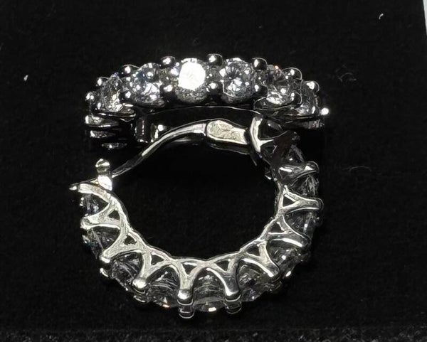 Elegant Sterling Silver Plated Hoop Earrings With 4.8 Ct. Moissanite Diamonds