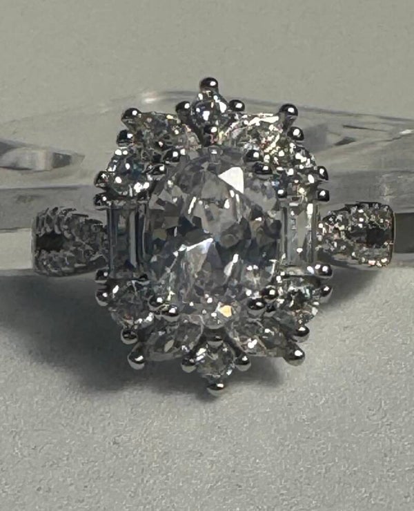 Two Carat Oval Moissanite Engagement Ring
