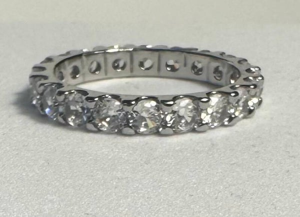 Classic White Moissanite Eternity Band