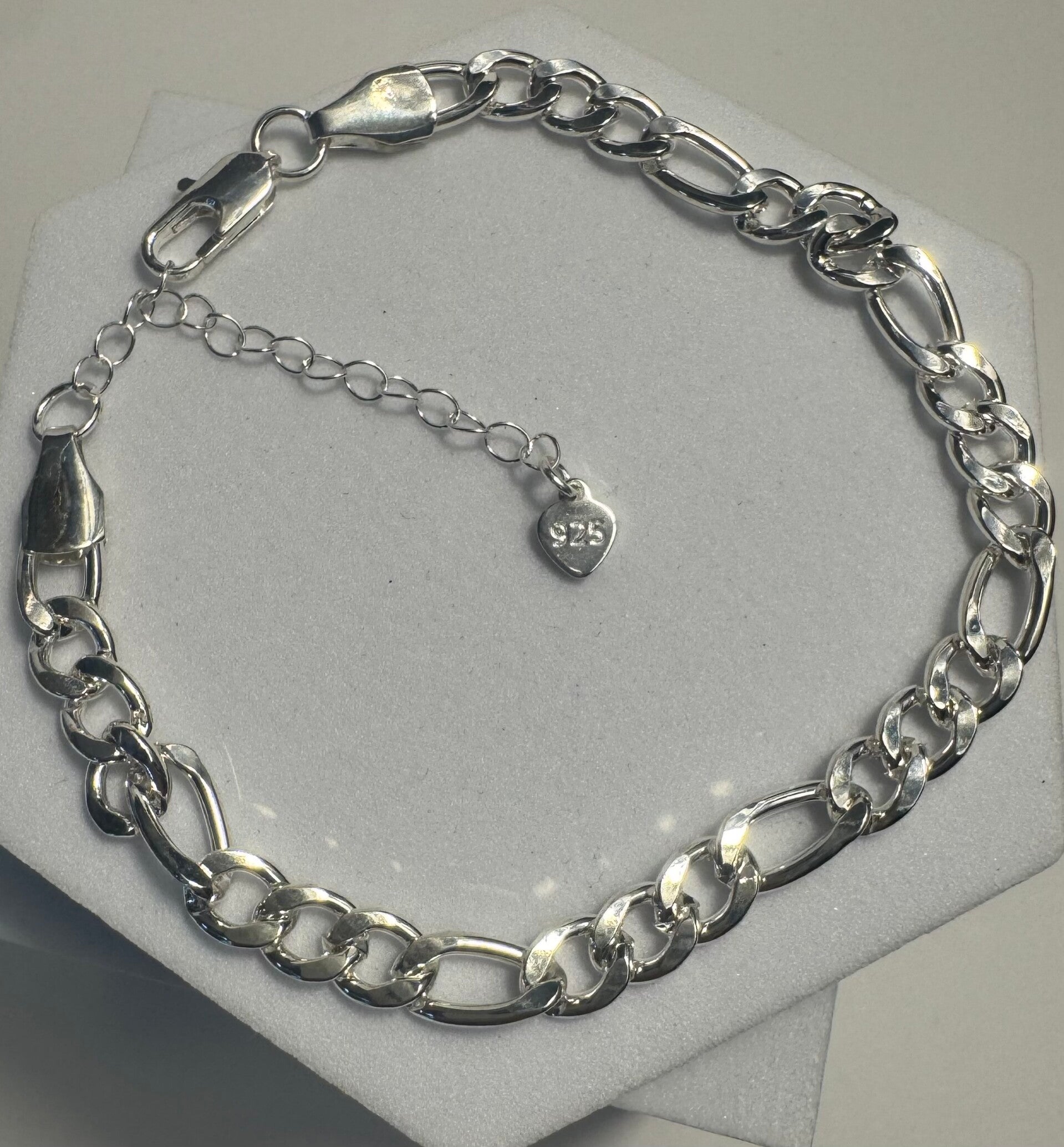 925 6mm Silver Plated Paperclip Anklet Bracelet