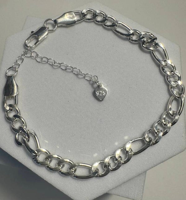 925 6mm Silver Plated Paperclip Anklet Bracelet