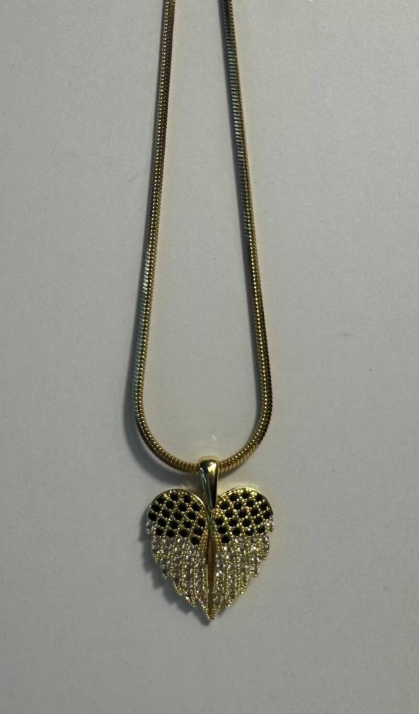 18k Gold Plated Heart Wing Pendant Necklace