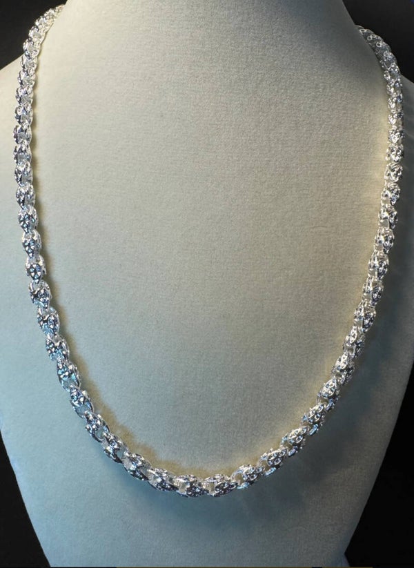 Sophisticated Sterling Silver 24” 5mm Bohemian Chain Necklace
