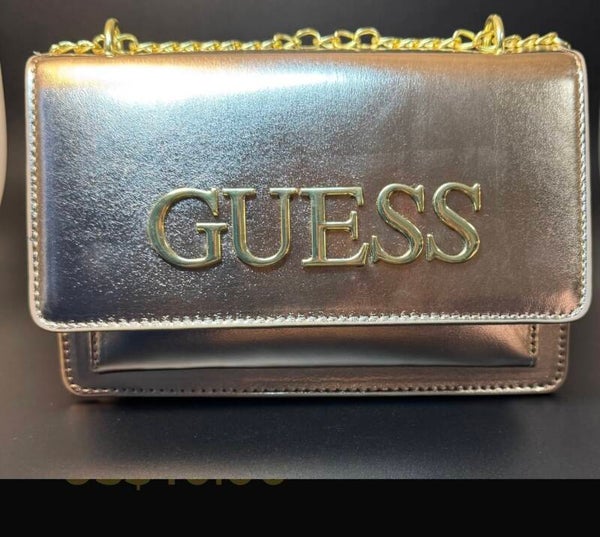 Guess Gold Crossbody Bag with Chain Strap