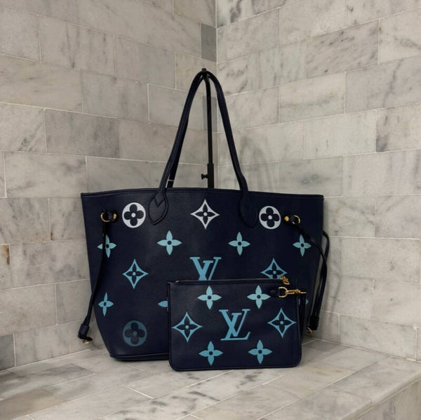 Louis Vuitton Navy Blue Monogram Tote Bag