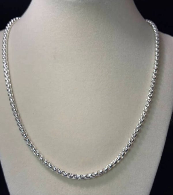 Elegant 20” 6mm Sterling Silver Beaded Necklace