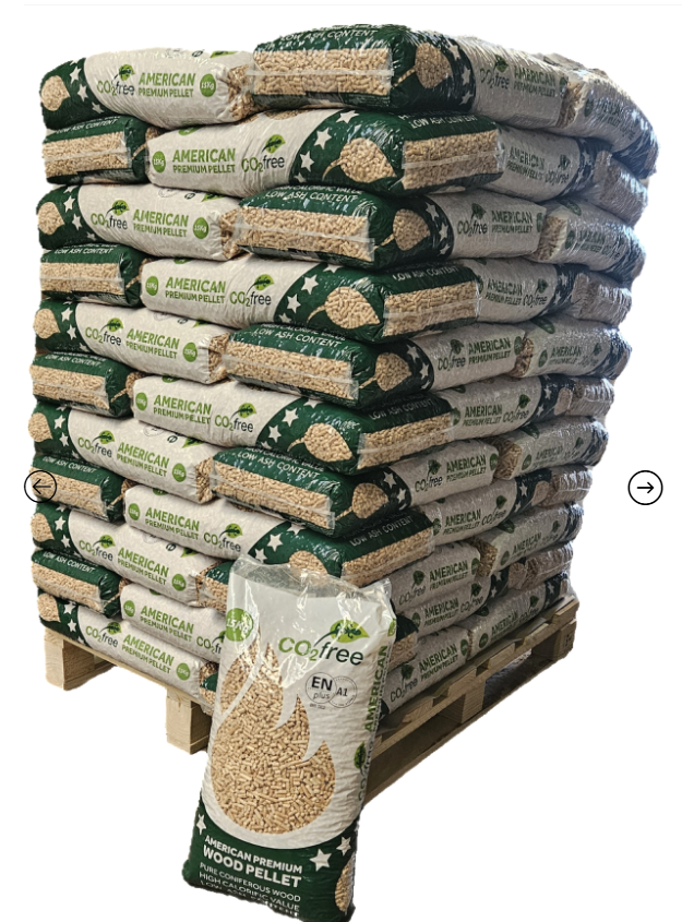 PELLETKORRELS AMERICAN PREMIUM PELLET 65 x 15 kg. = 975 kg. 100% Naaldhout ENplus A1  BR 002  - * Afhalen *