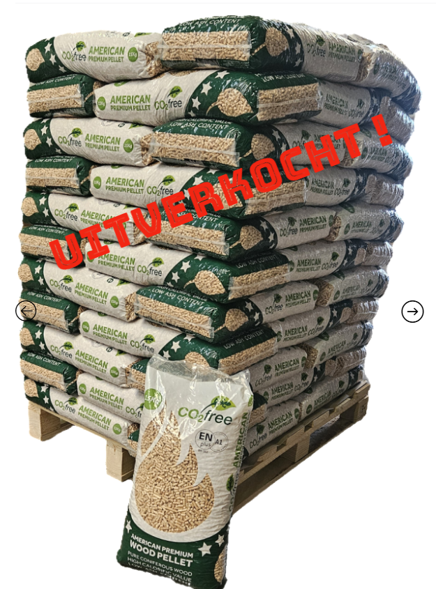 PELLETKORRELS AMERICAN PREMIUM PELLET 65 x 15 kg. = 975 kg. 100% Naaldhout ENplus A1  BR 002  - * Afhalen *