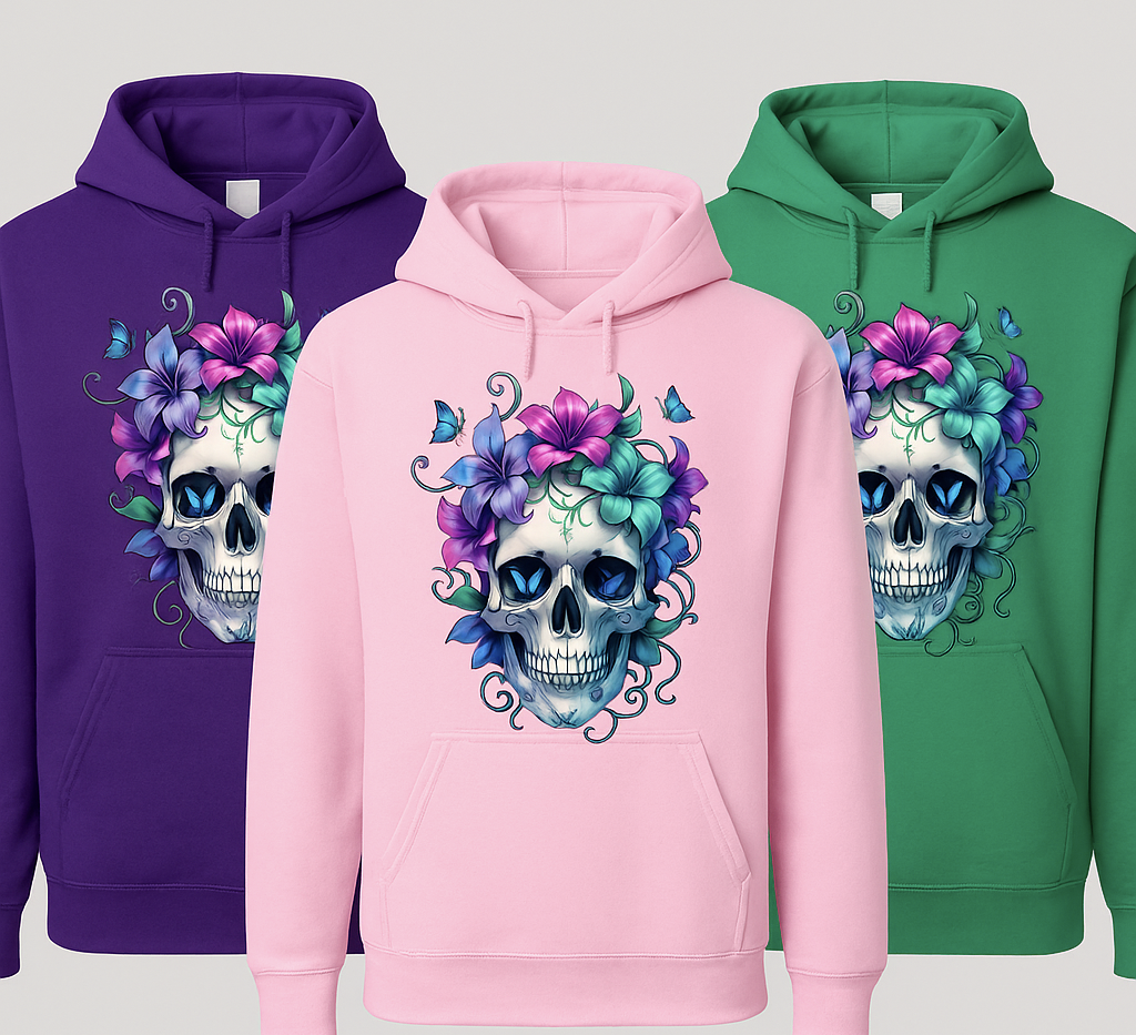 Hoodie- "Flower Skull"