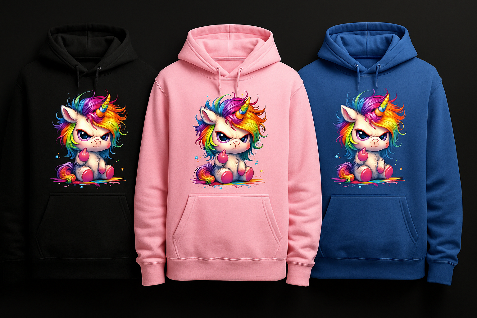 Hoodie -"Einhorn Mittelfinger"