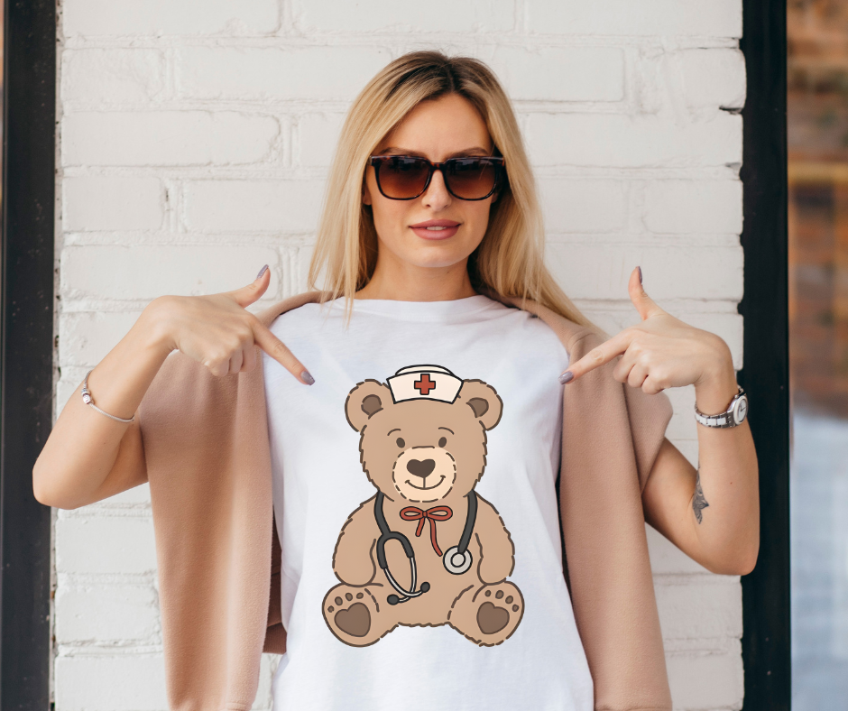 T-Shirt - "Weiß "Mit Doktor Tiere"