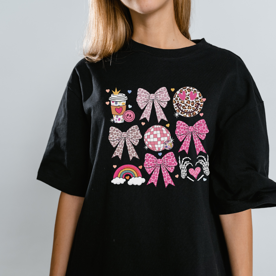 T-Shirt -Schwarz "Schleife,Smile..."