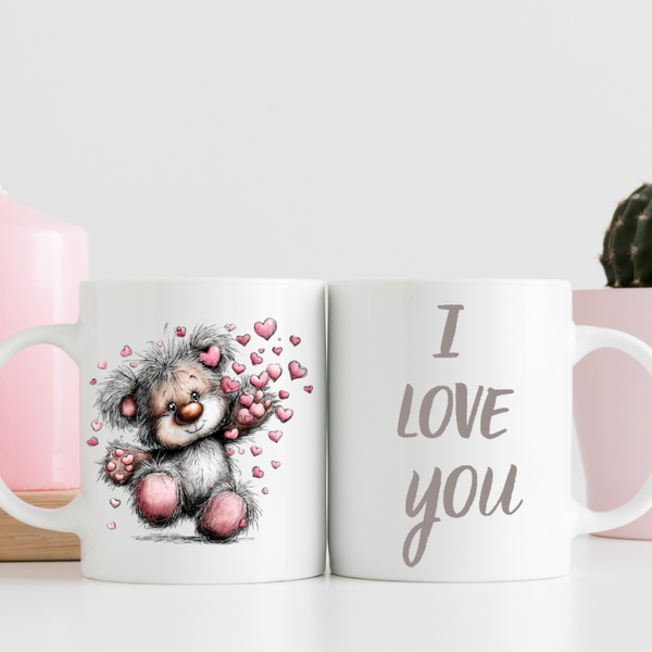 Valentinstag Tasse mit Bär Motiv "I Love You"