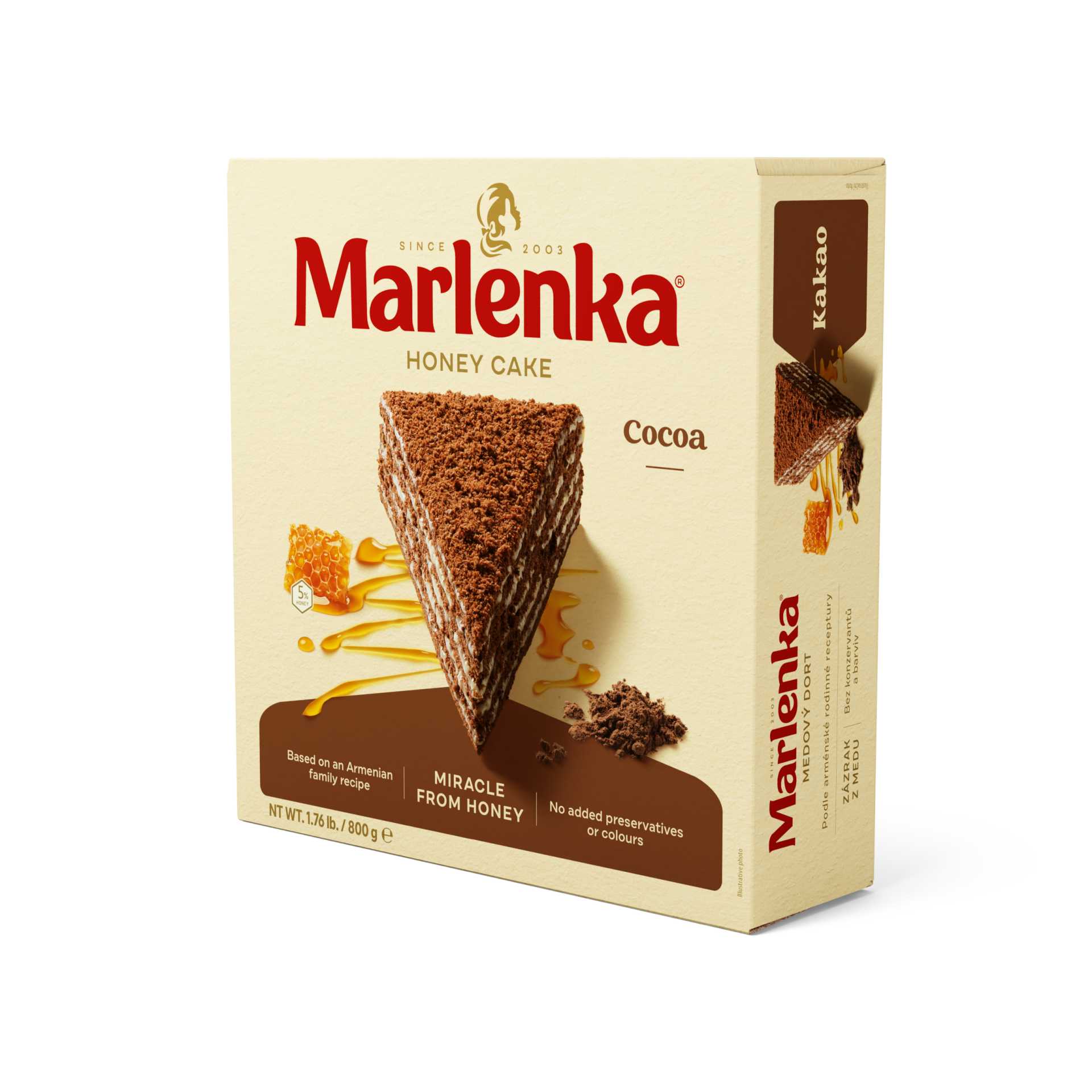 MARLENKA® Honingtaart cocoa  (6 x 800 g)