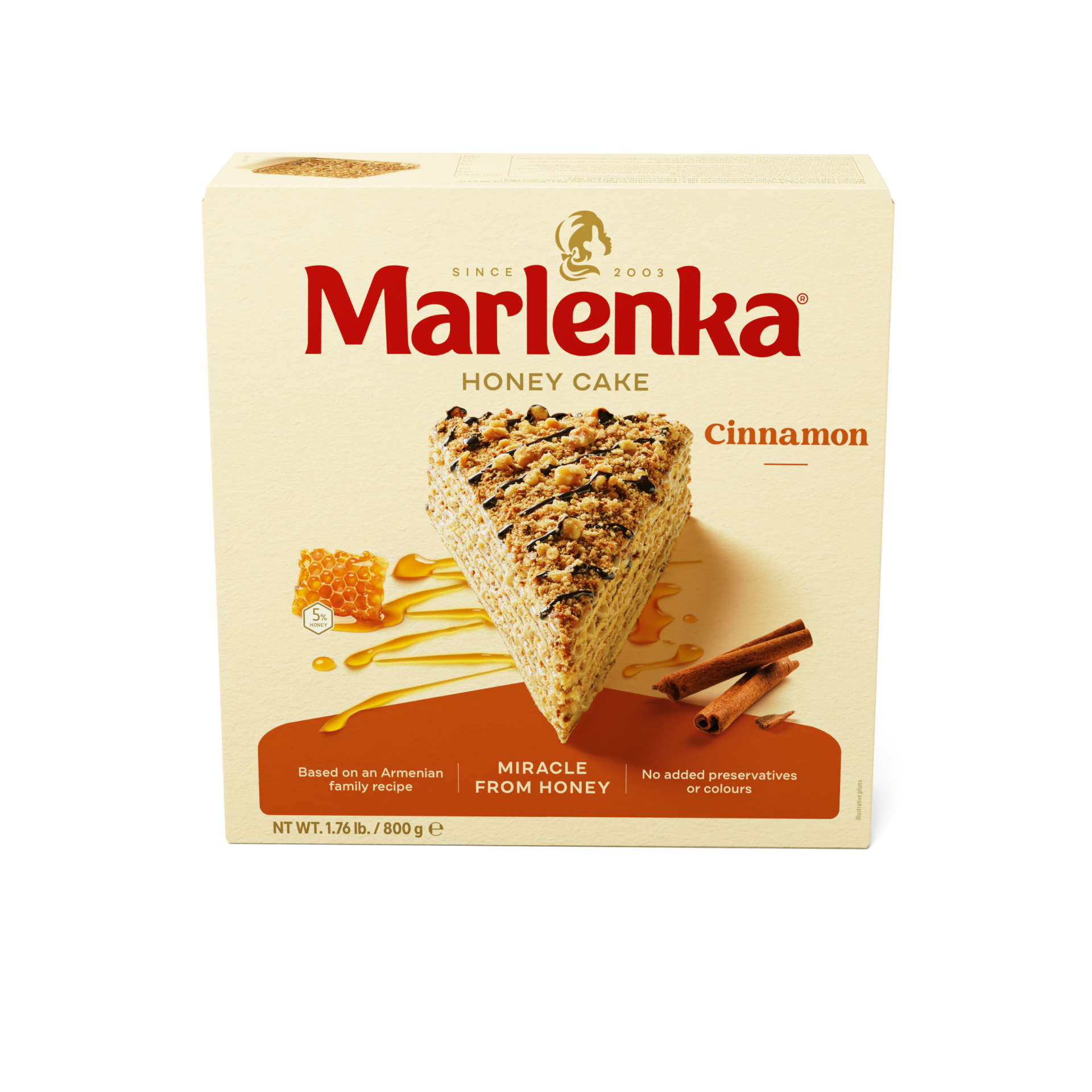 MARLENKA® Honingtaart kaneel  (6 x 800 g)