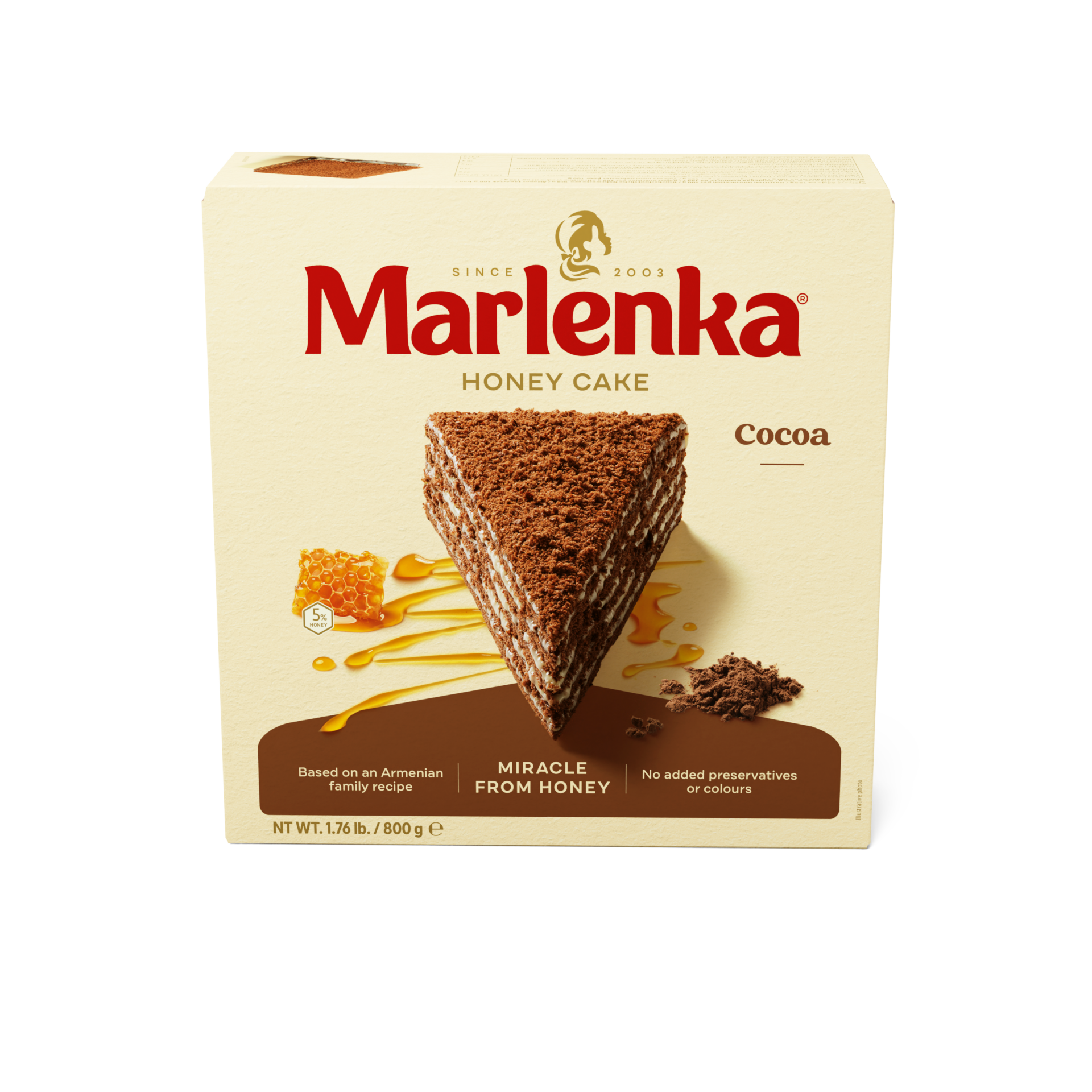 MARLENKA® Honingtaart cocoa  (6 x 800 g)