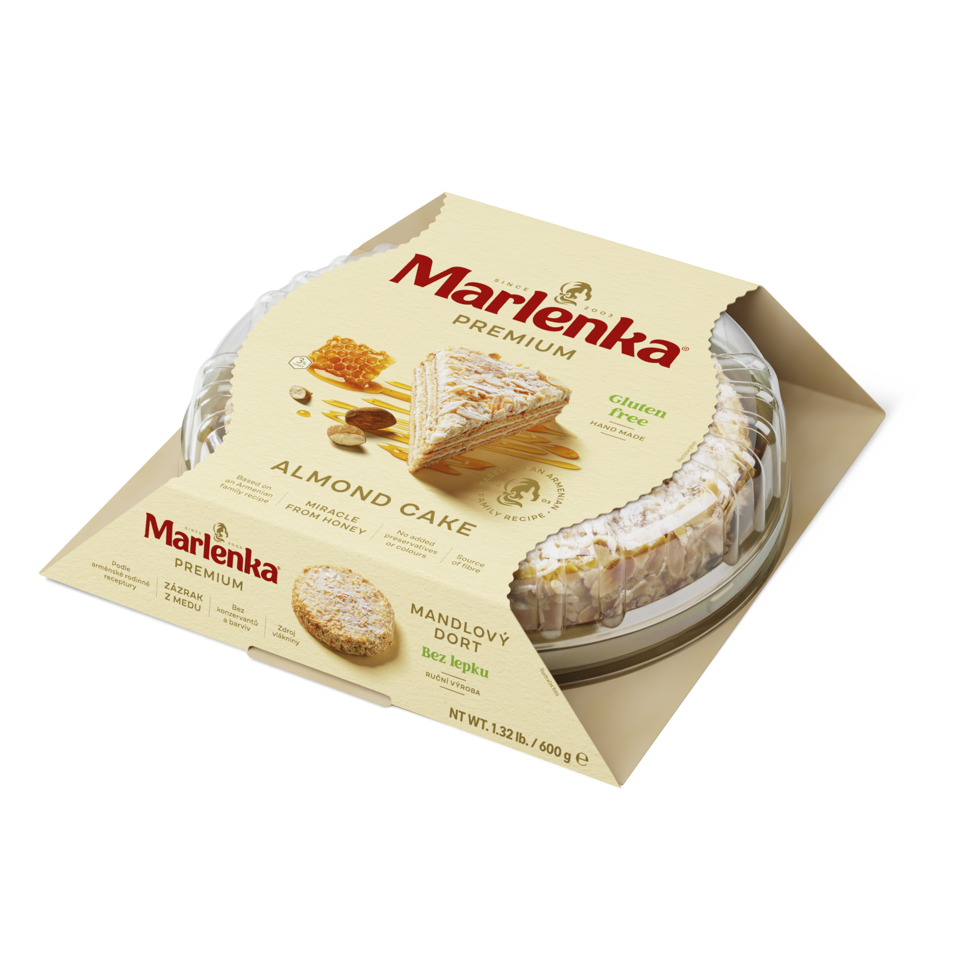 MARLENKA® Honingtaart Almond gluten free  (6 x 600 g)