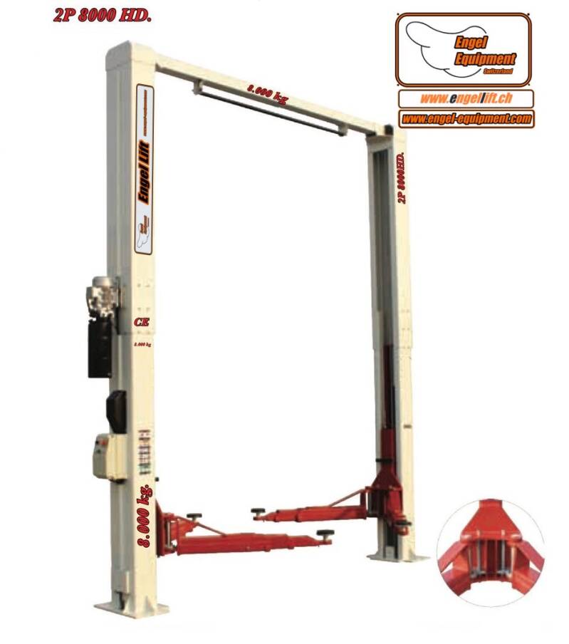 Engellift 2P-8000 HD ; Ponts élévateurs à deux colonnes, Ascenseurs 2 colonnes