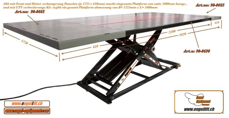 90-0665 ; Extension de plate-forme Xtra large pour MRL-1000, MRB-900 & MRB-800.